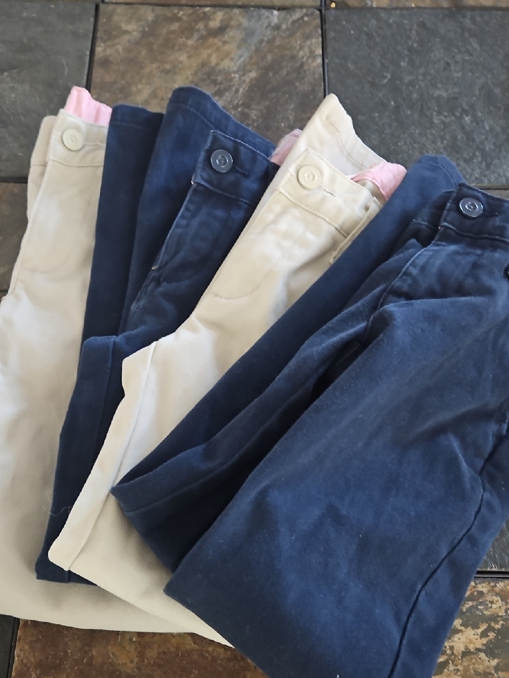 Cat & Jack Navy and Khaki Girls' Stretch Chinos
